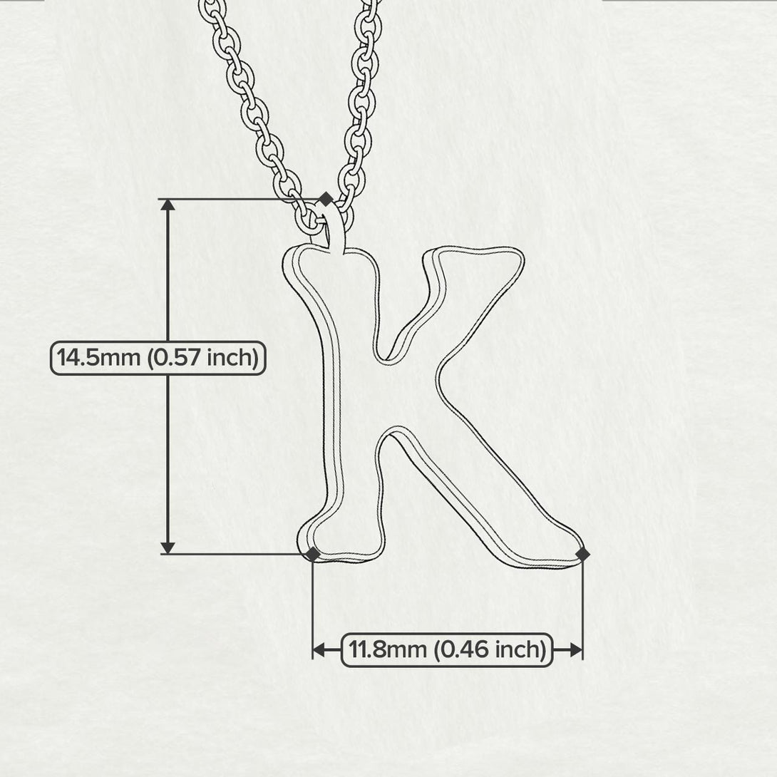 K - Letter Name Necklace Initial Necklace